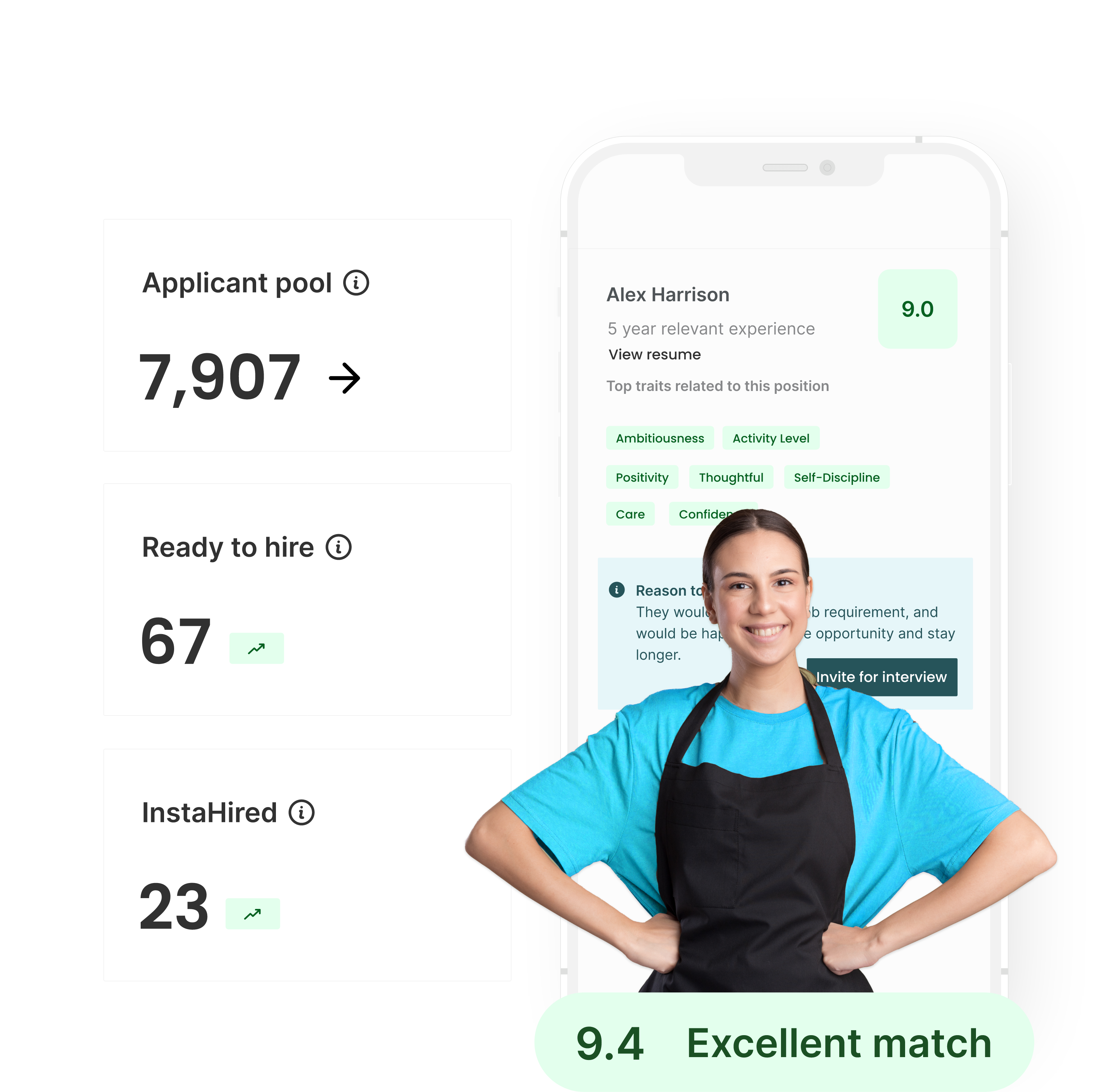 iphone mock up with restaurant worker