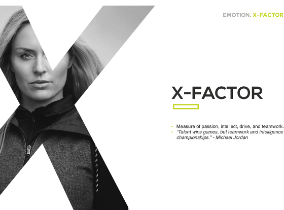 A woman and text reading "X-FACTOR"