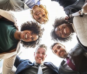 A group of smiling workers