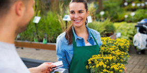 A florist holding flowers