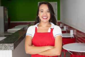 A seasonal employee at a restaurant