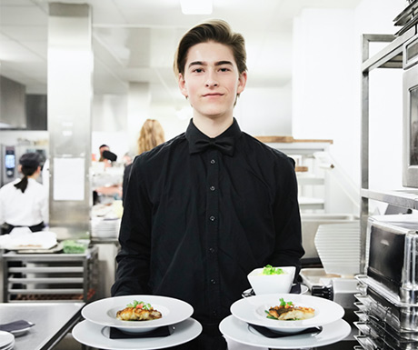 waiter with plates