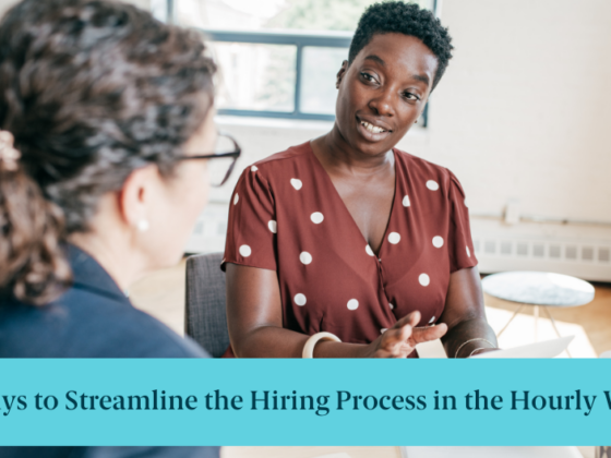 Interviewer and applicant talk during an interview