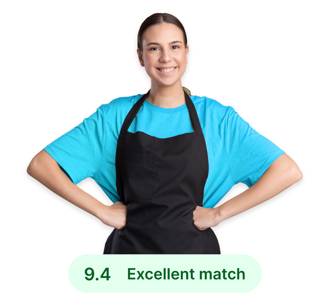 excellent match girl in apron