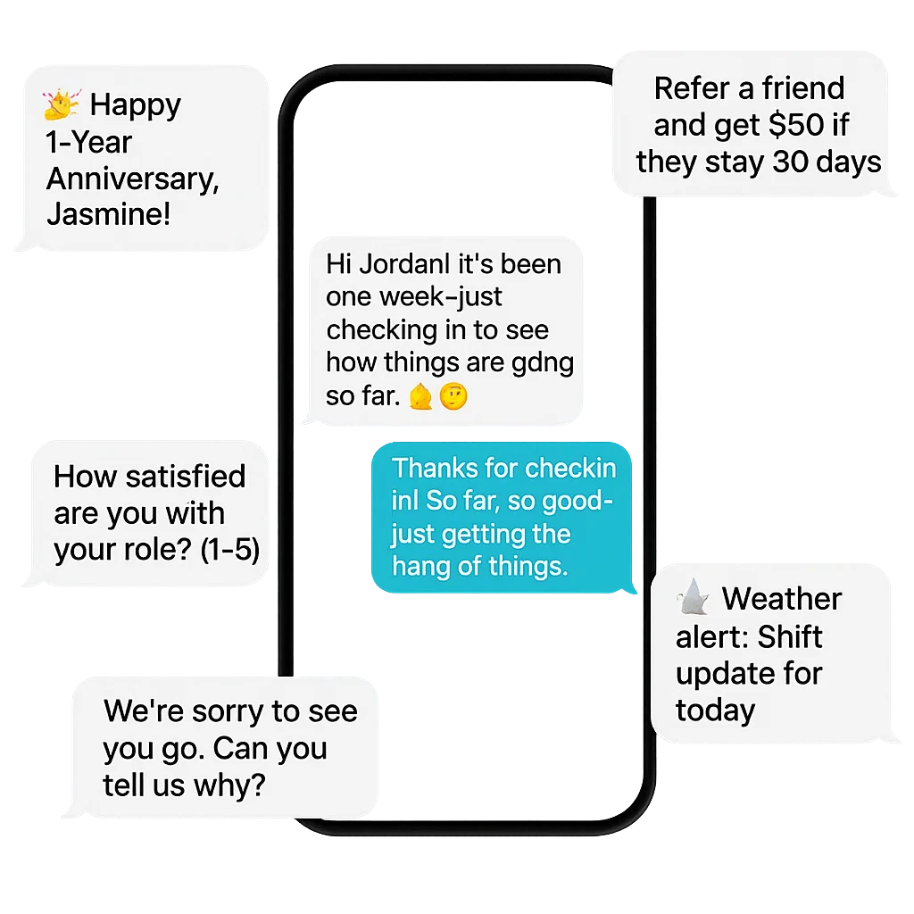 HourWork Text Message Features