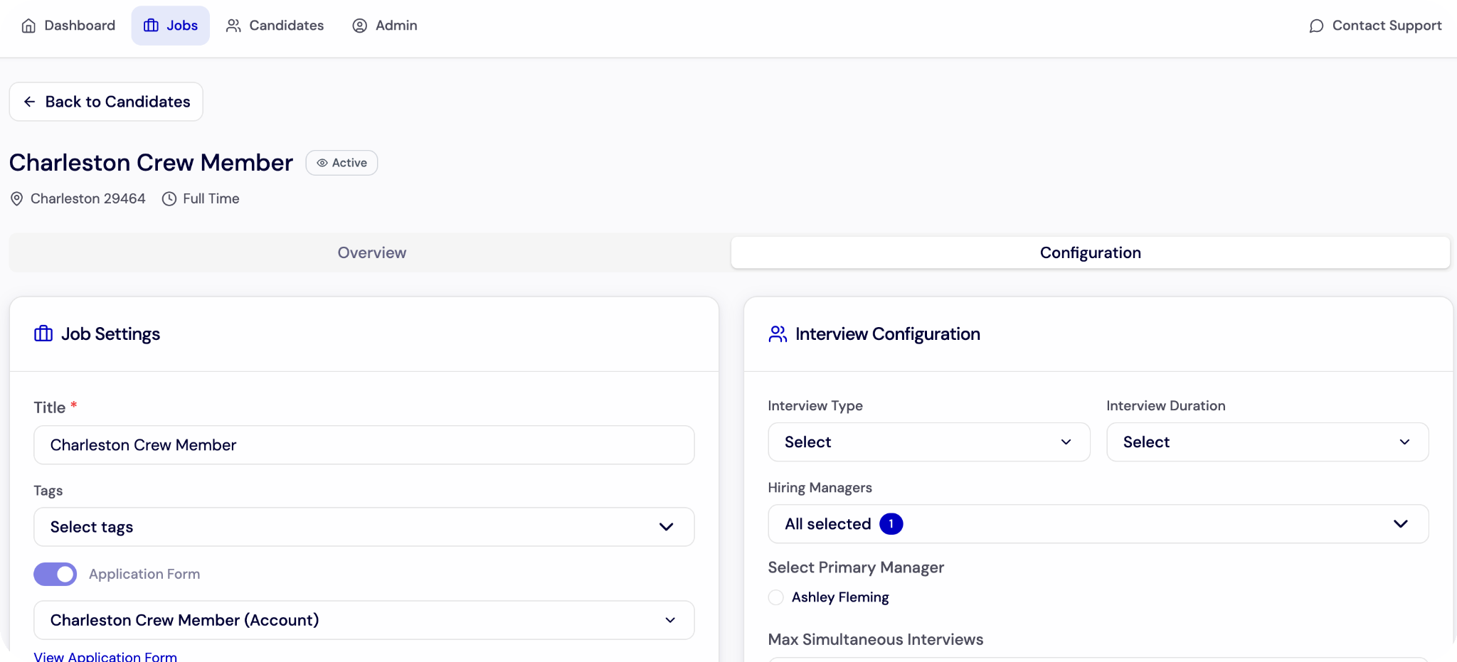 Job Configuration Overview and Interview Configuration